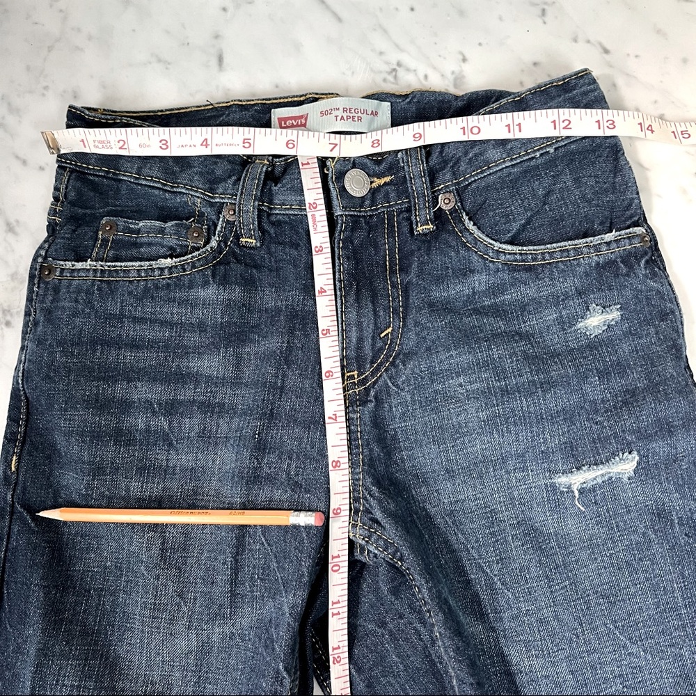 LEVIS 502 Regular Taper W25 L25 Distressed Jeans - Picture 7 of 10